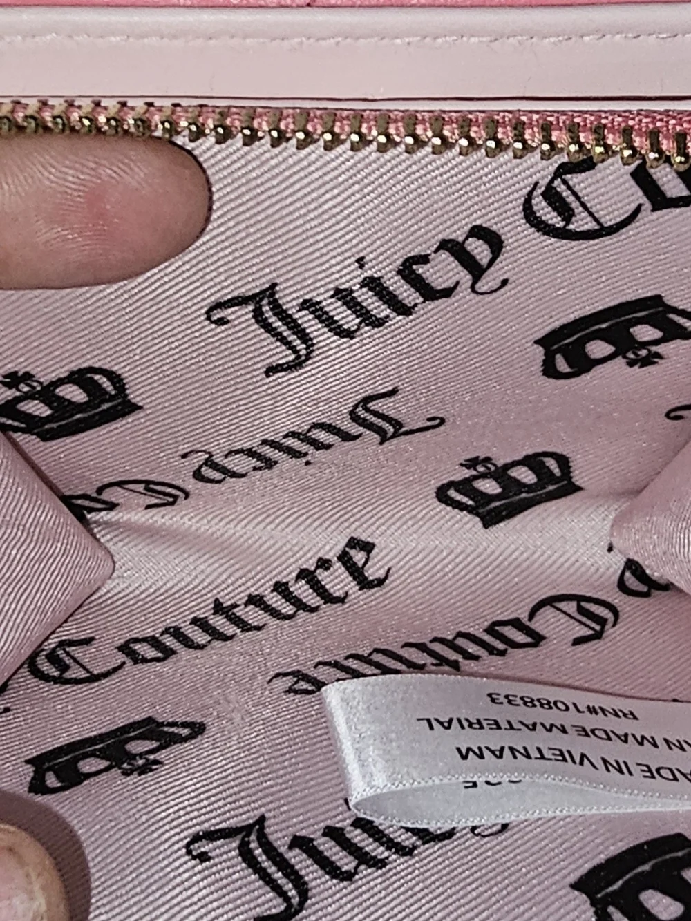 Juicy Couture Strawberry Card Holder & Zip Around with Gold Chain & Heart Charm